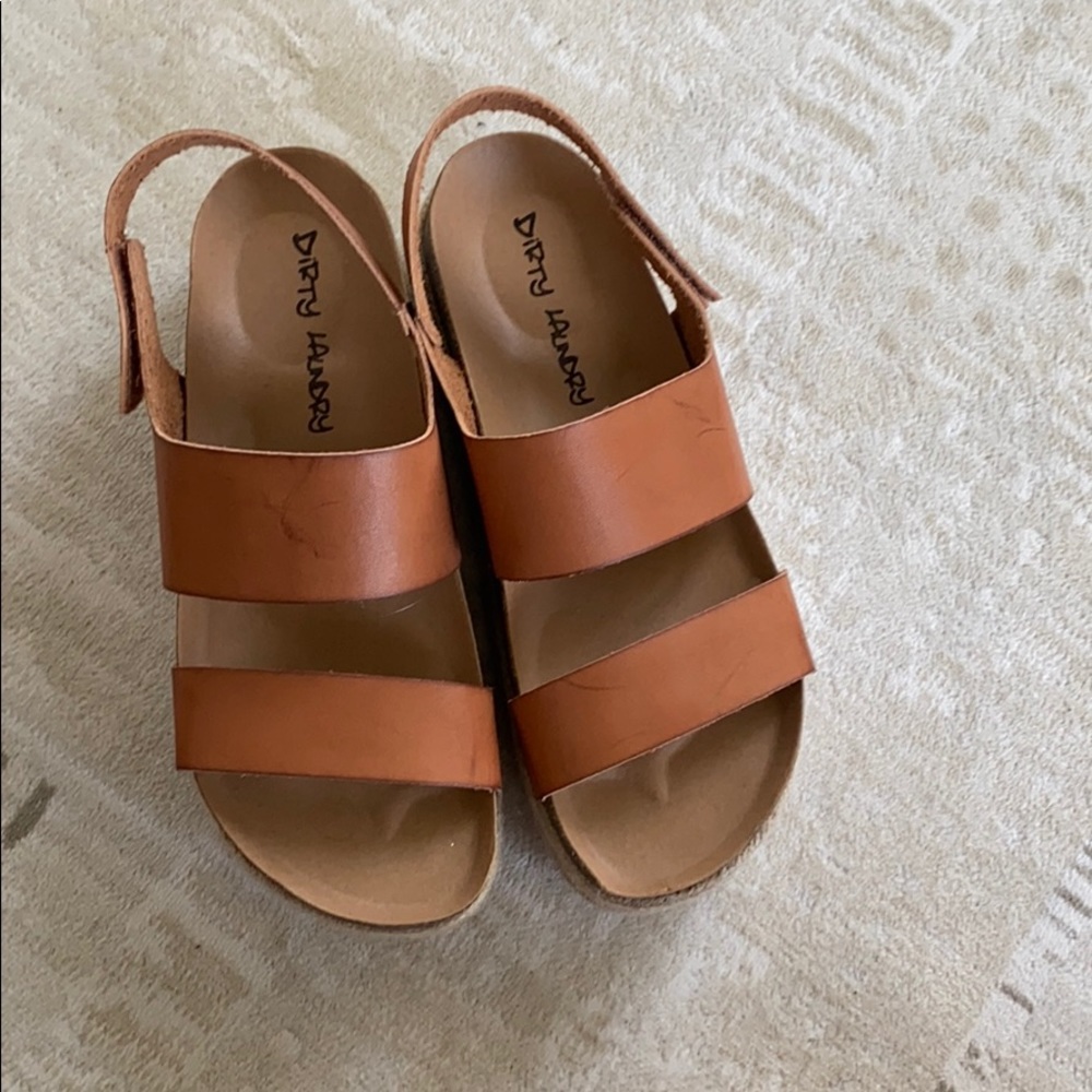 Brown platform sandals